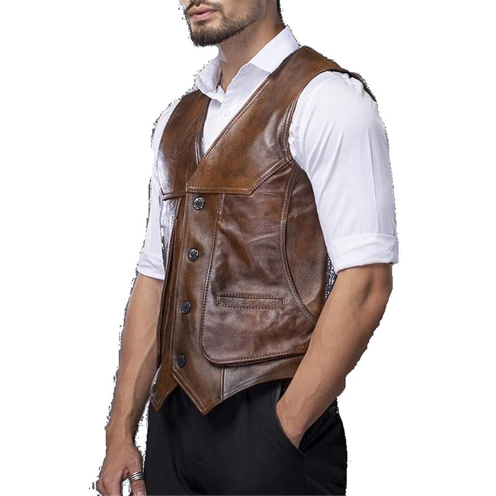 Amazon.com: Large Leather Motorcycle Vest Men's Fit Leather